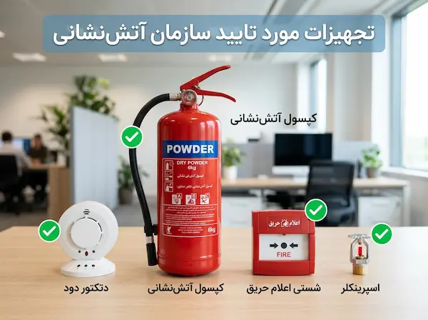 تجهیزات مورد تایید سازمان آتش نشانی تهران